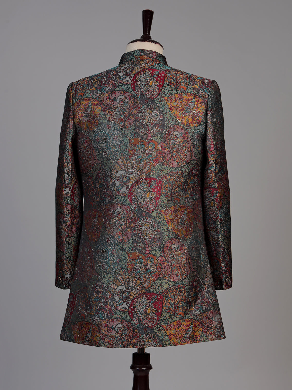 Brown mens vintage brocade jacket indo western