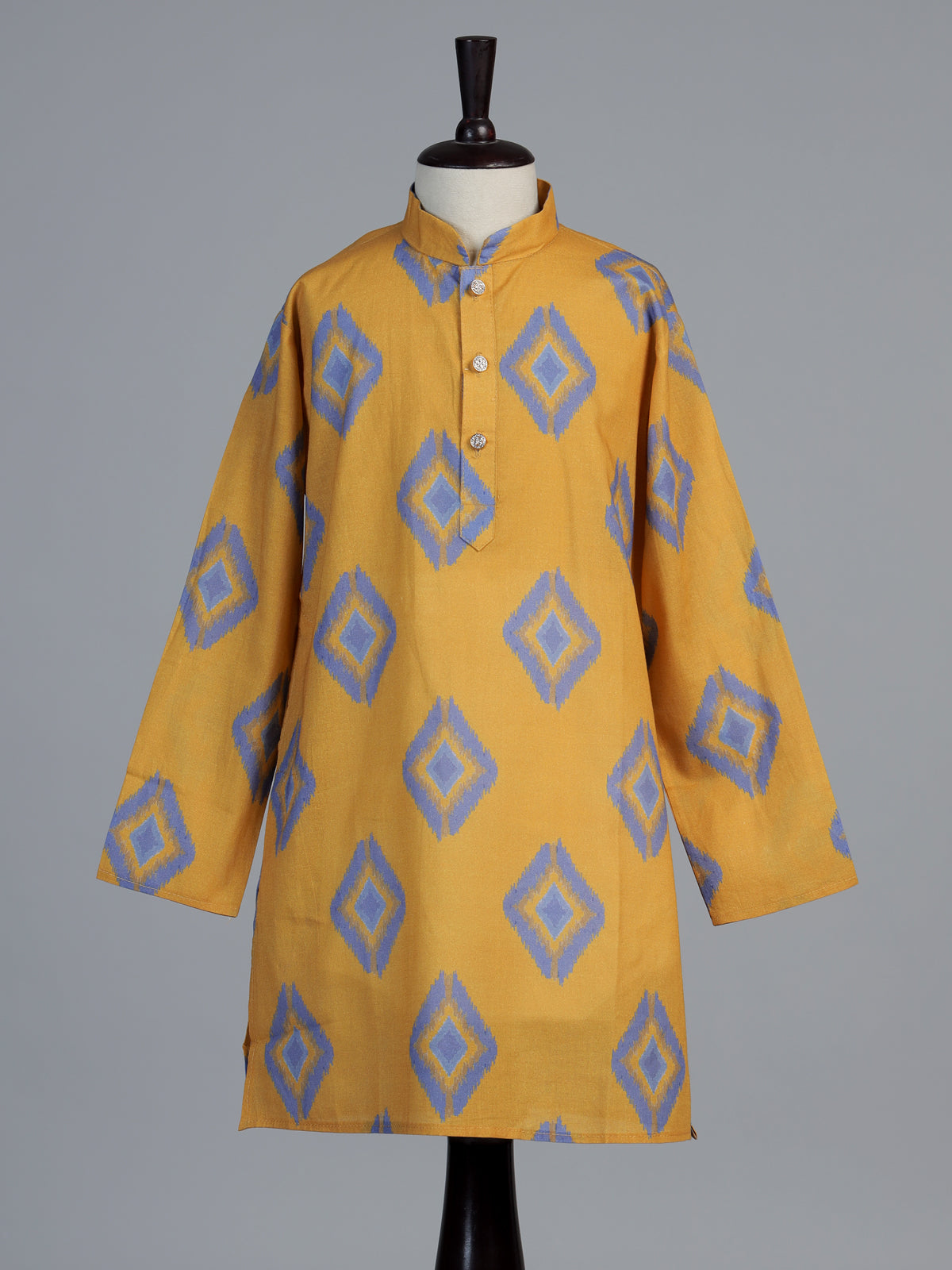 Yellow patola print boys kurta suit