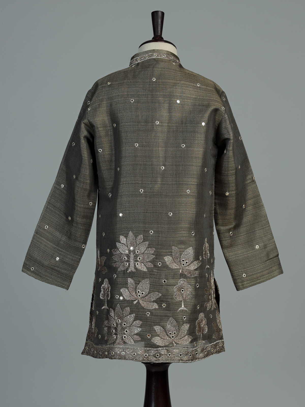 Stone grey heritage tree boys kurta suit
