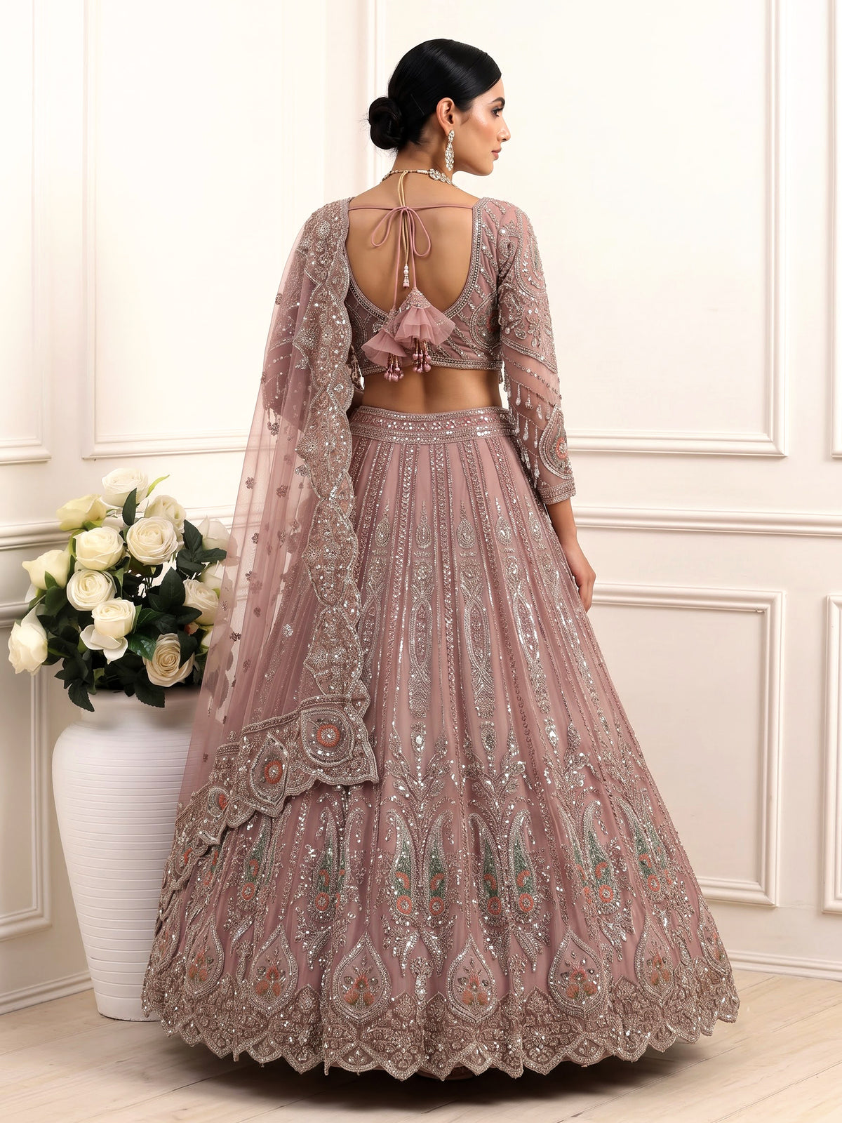 Onion pink grand arch women lehenga choli