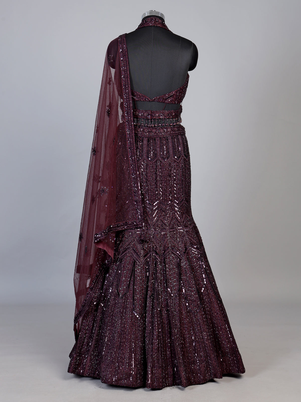 Wine couture chevron women lehenga choli