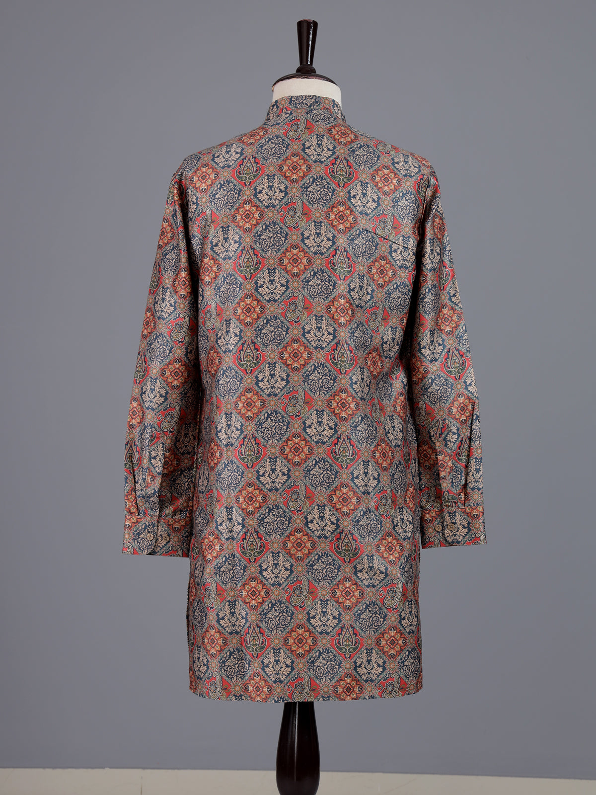 Multicolor shaded art silk printed mens kurta pajama