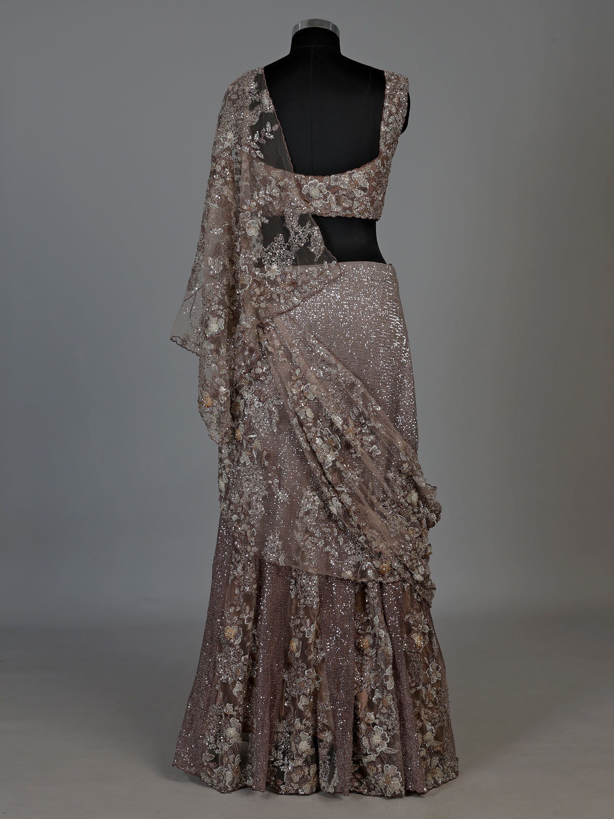 Mehendi green mirror embellished silk lehenga choli