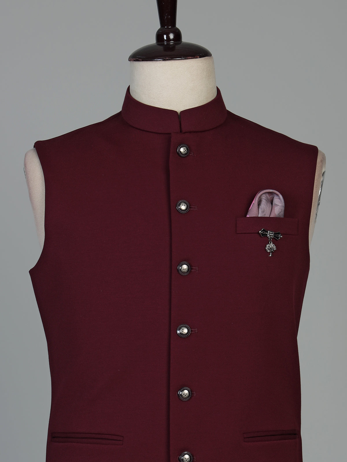 Maroon mens royal occasion waistcoat
