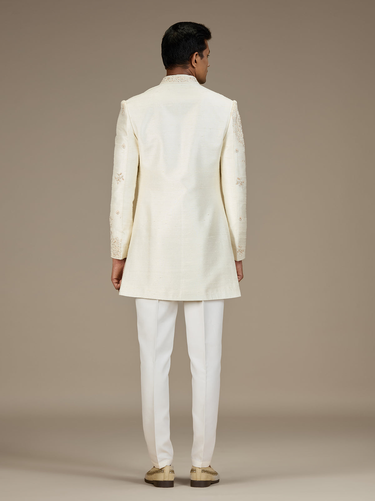 Ivory mens classic achkan style indo western set