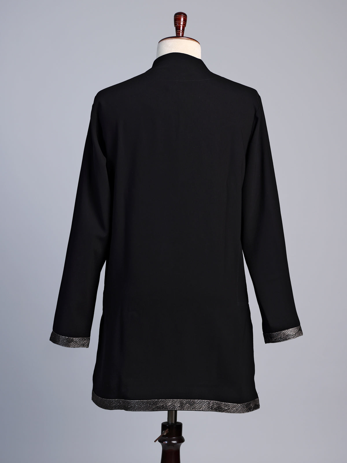 Black metallic men wedding reception kurta suit