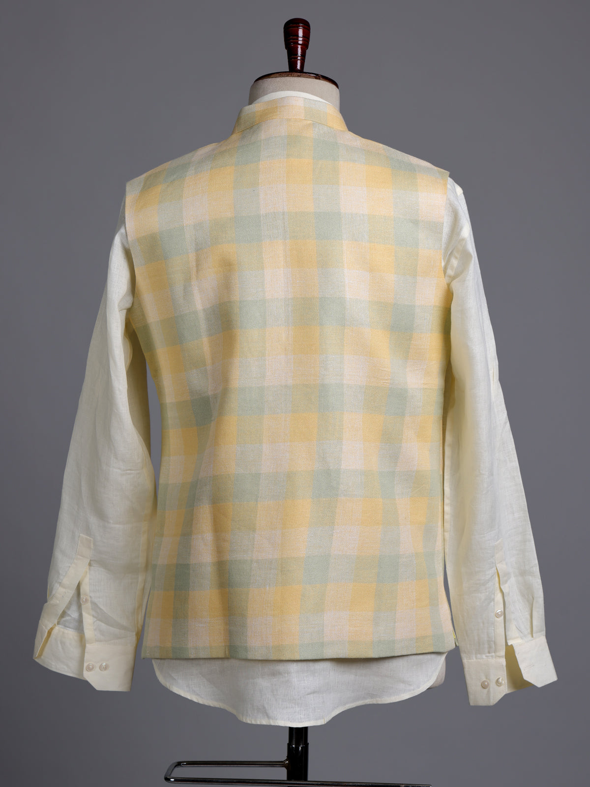Yellow royal floral embellished men waistcoat