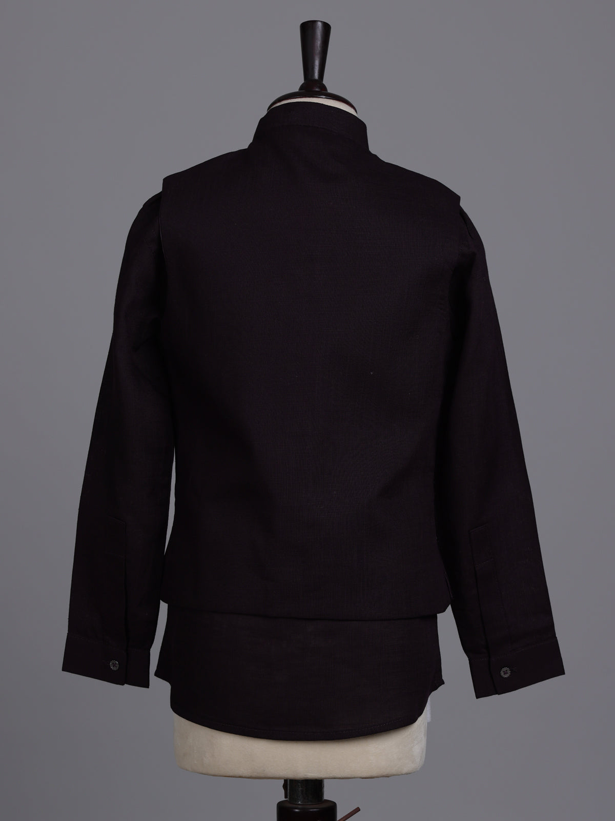 Deep wine boys waistcoat set with embellished chest pocket detailing