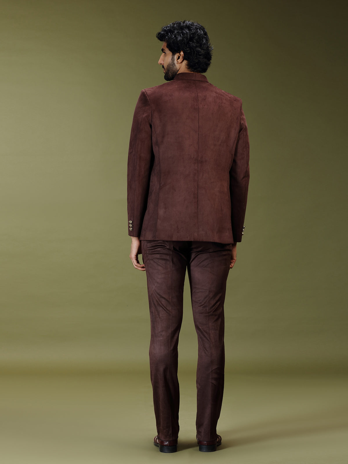 Brown royal velvet embroidered premium jodhpuri suit
