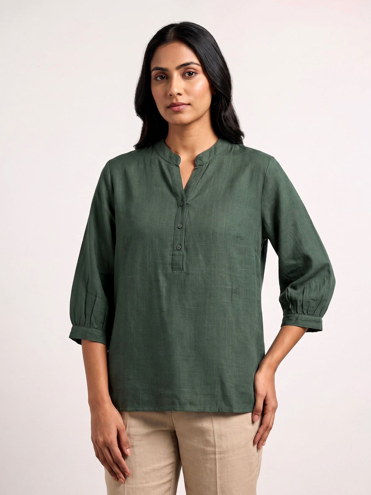 Pista green womens chic short kurti