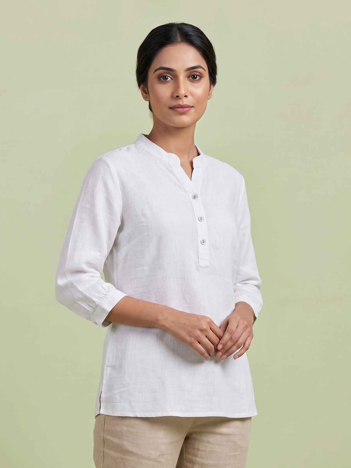 White womens graceful short kurti