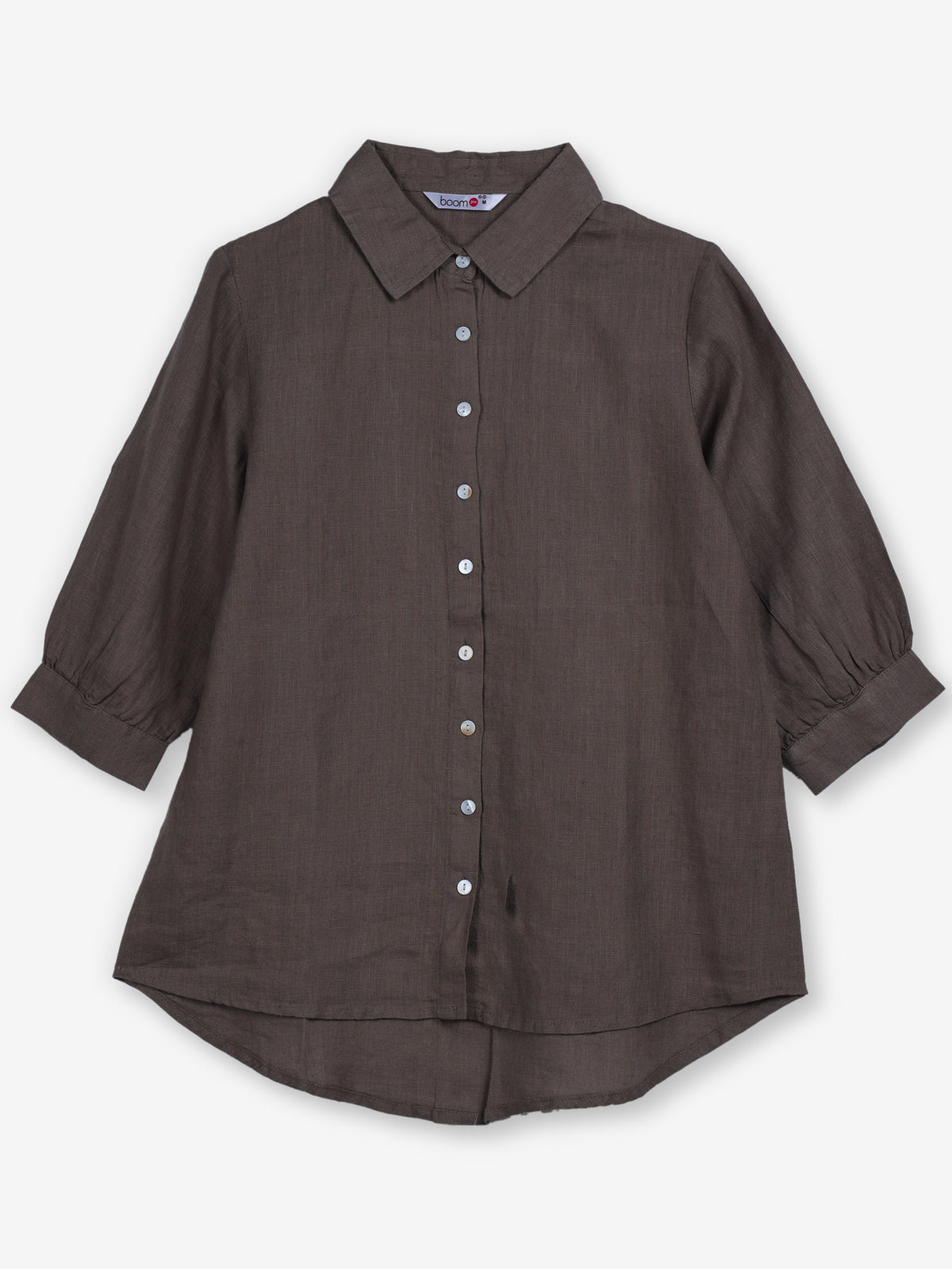 Dark beige linen women shirt