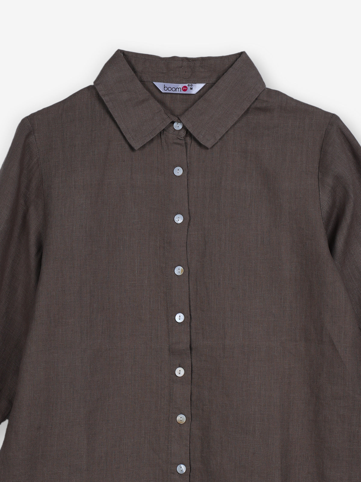 Dark beige linen women shirt