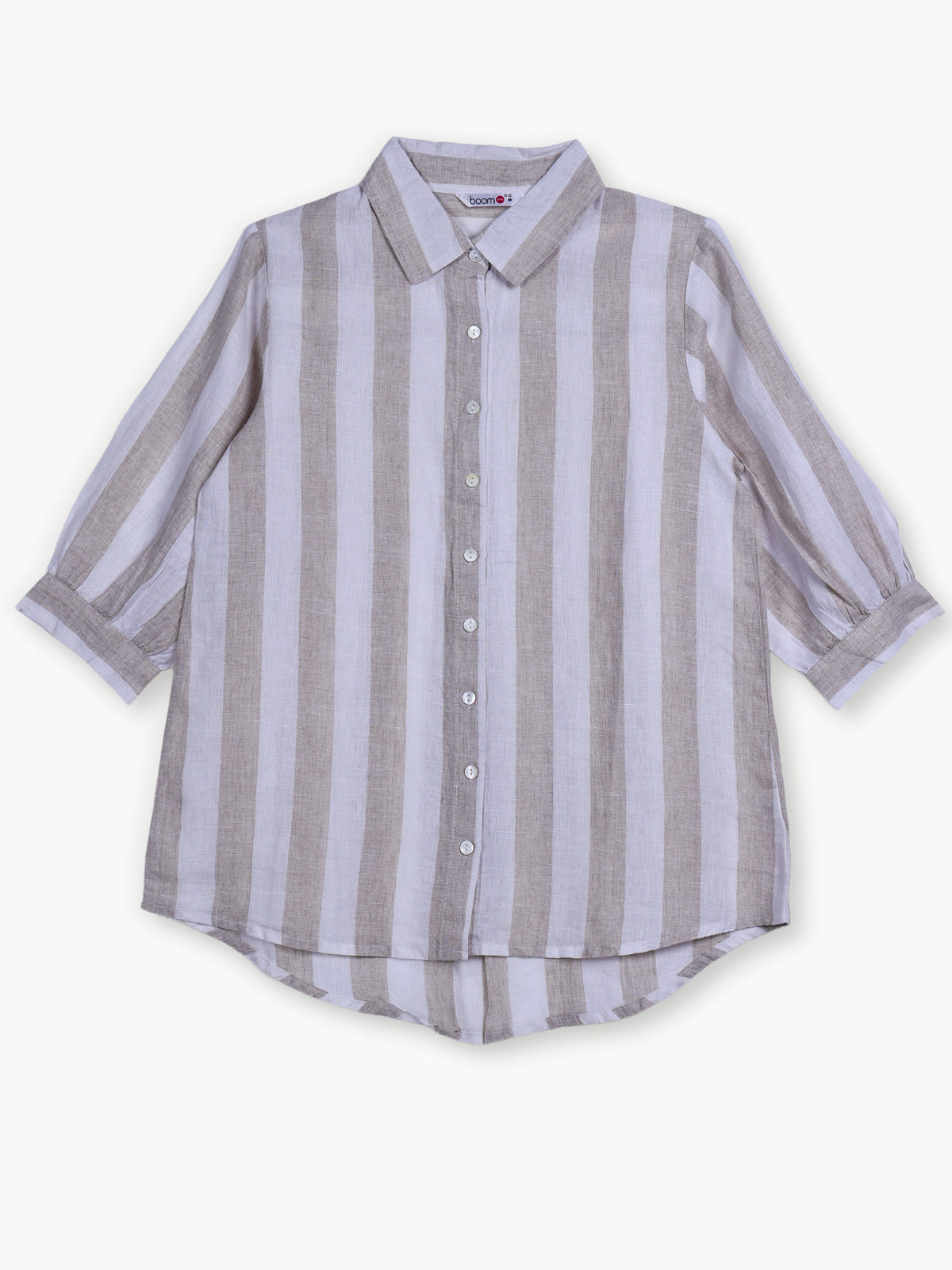 Off white beige linen women shirt