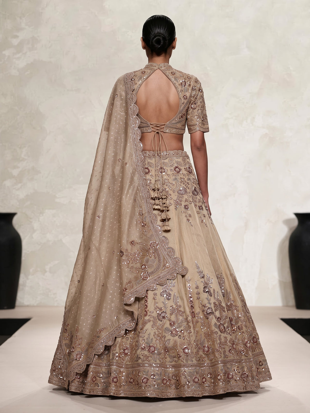 Gold botanical women lehenga choli