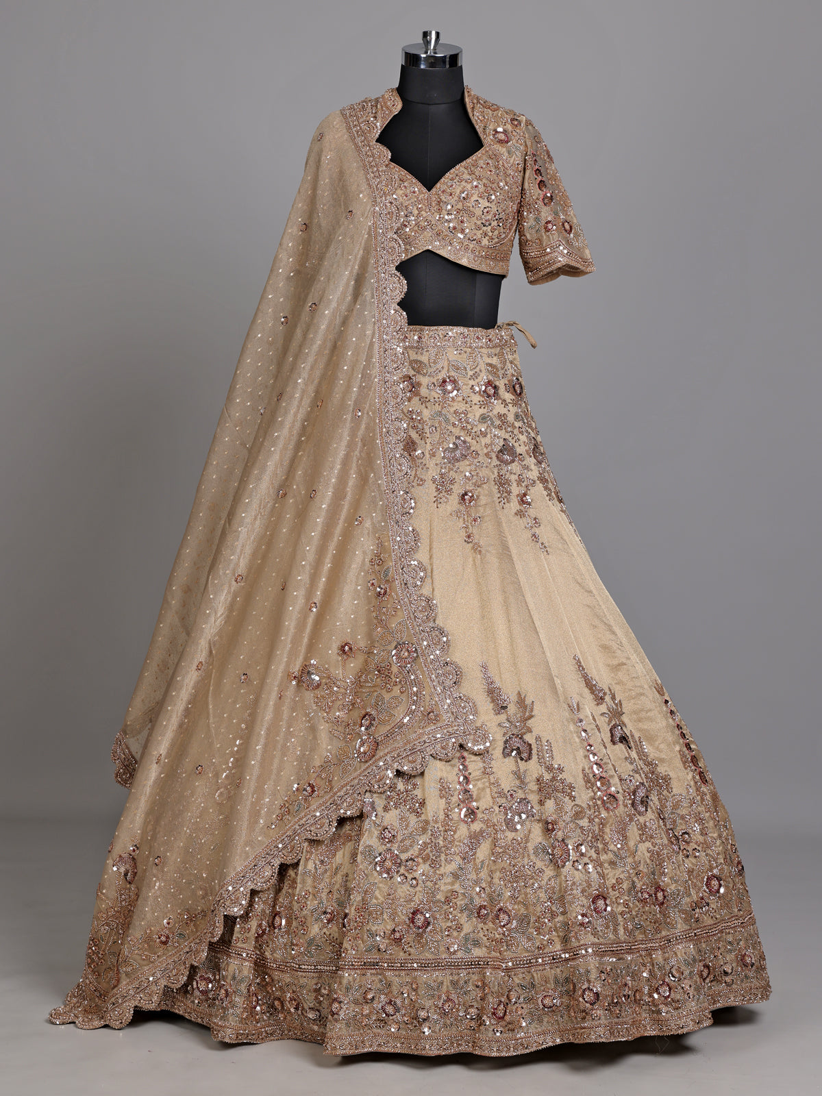 Gold botanical women lehenga choli