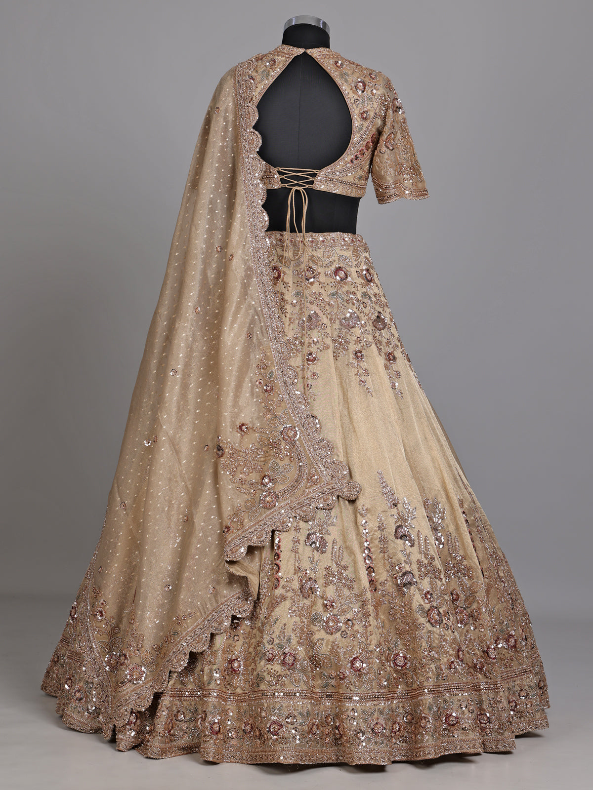 Gold botanical women lehenga choli