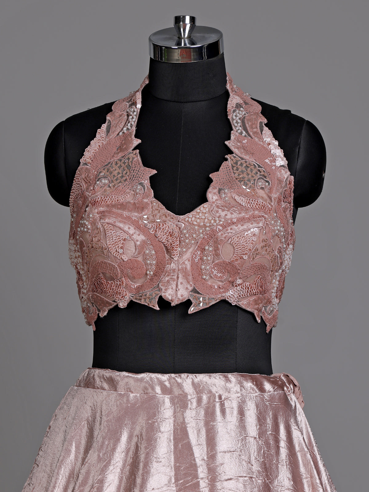 Pink rose gold women lehenga choli