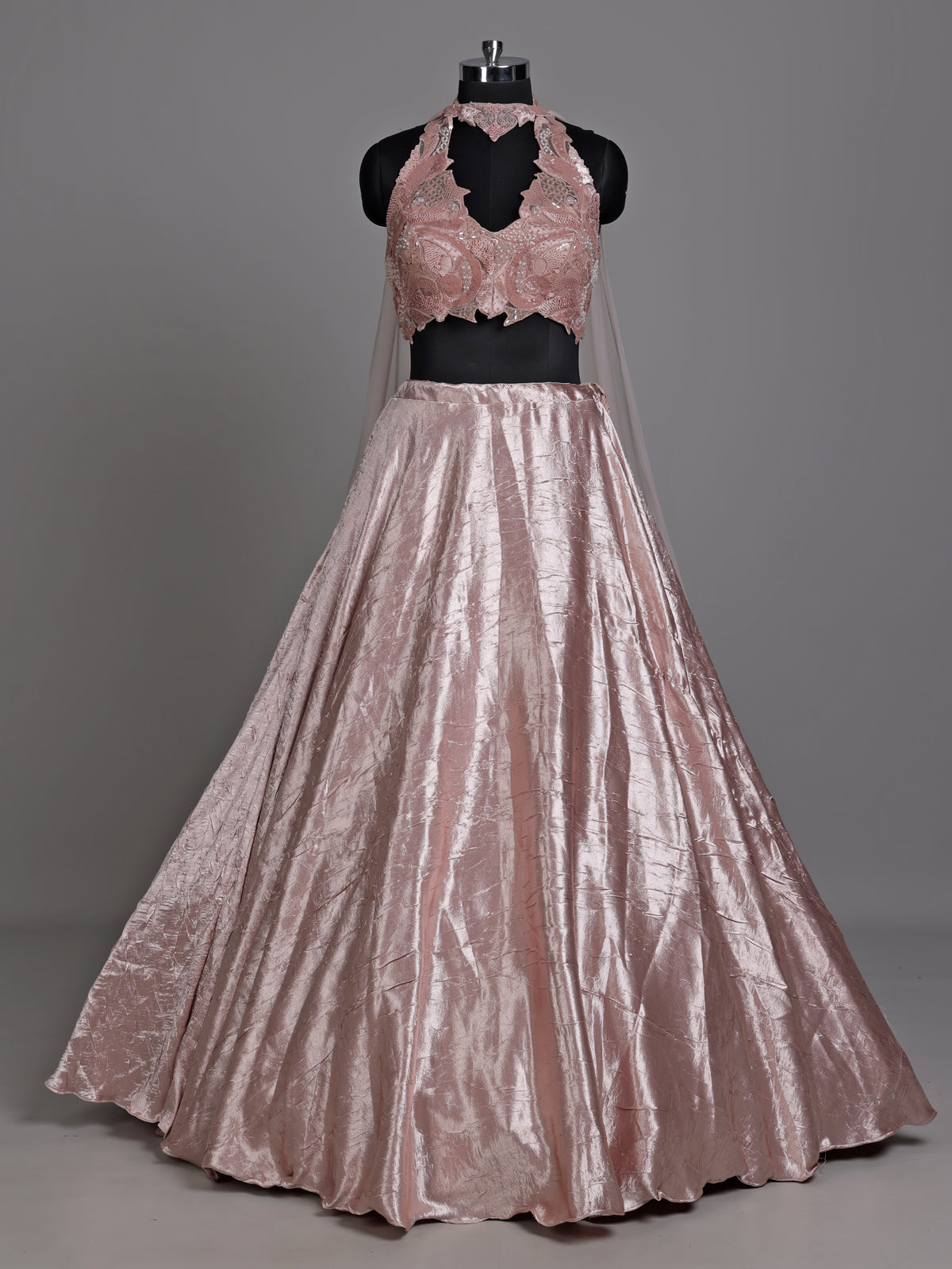 Pink rose gold women lehenga choli