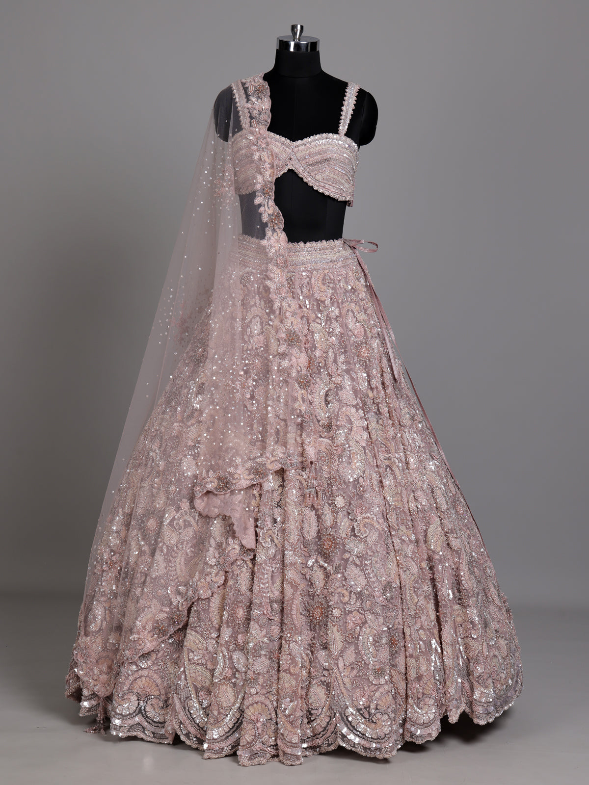 Pink baroque designer women lehenga choli