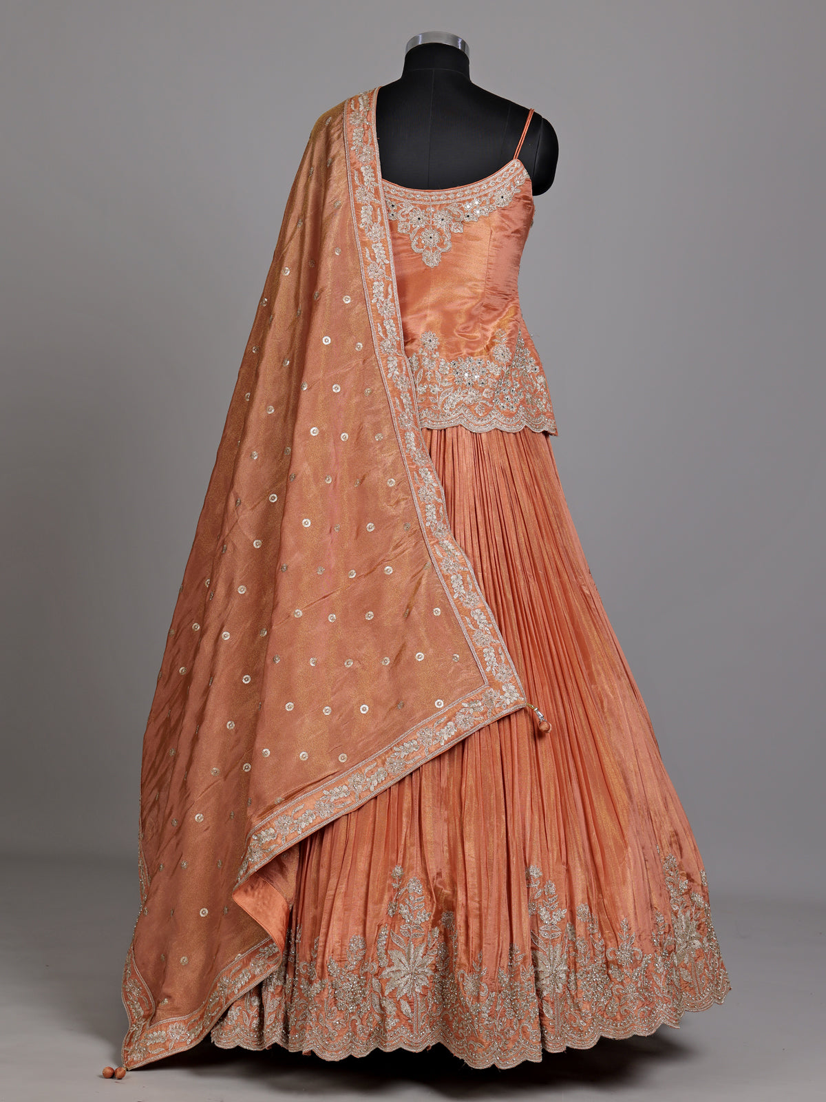 Rust orange ornate women lehenga choli