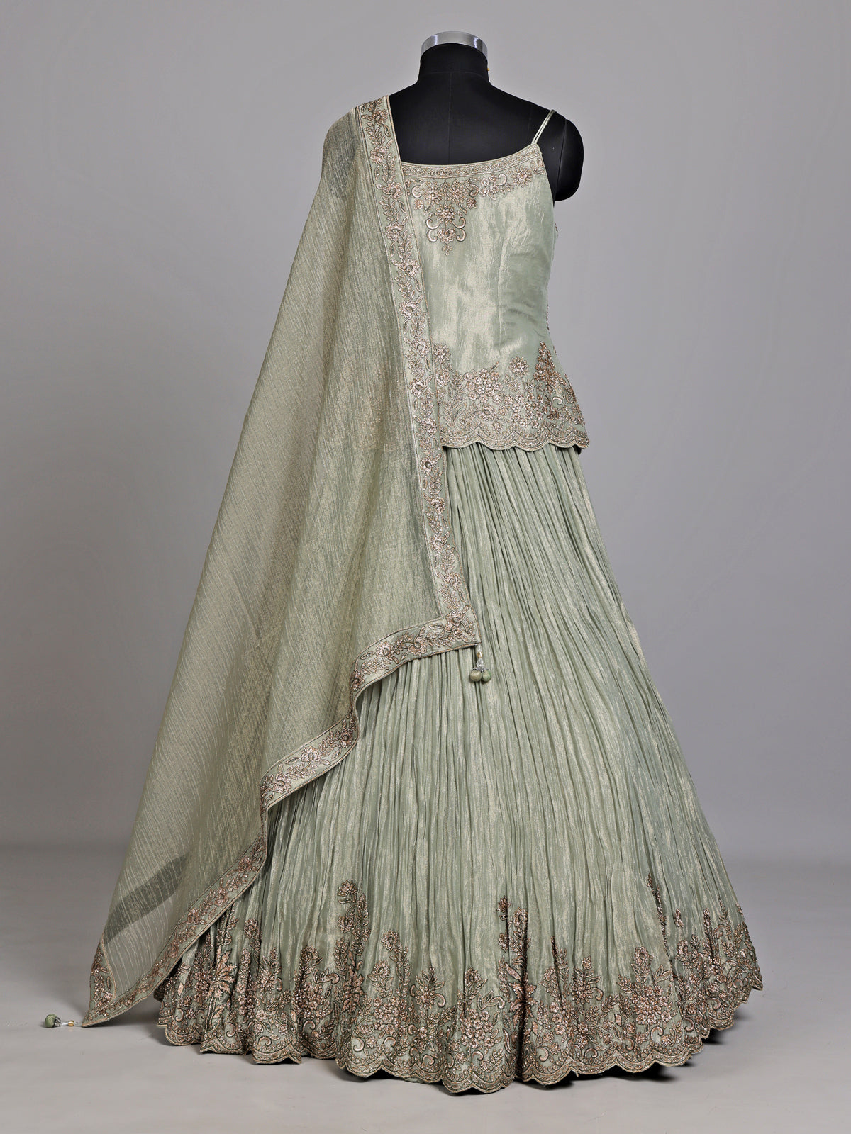 Pista green baroque women lehenga choli