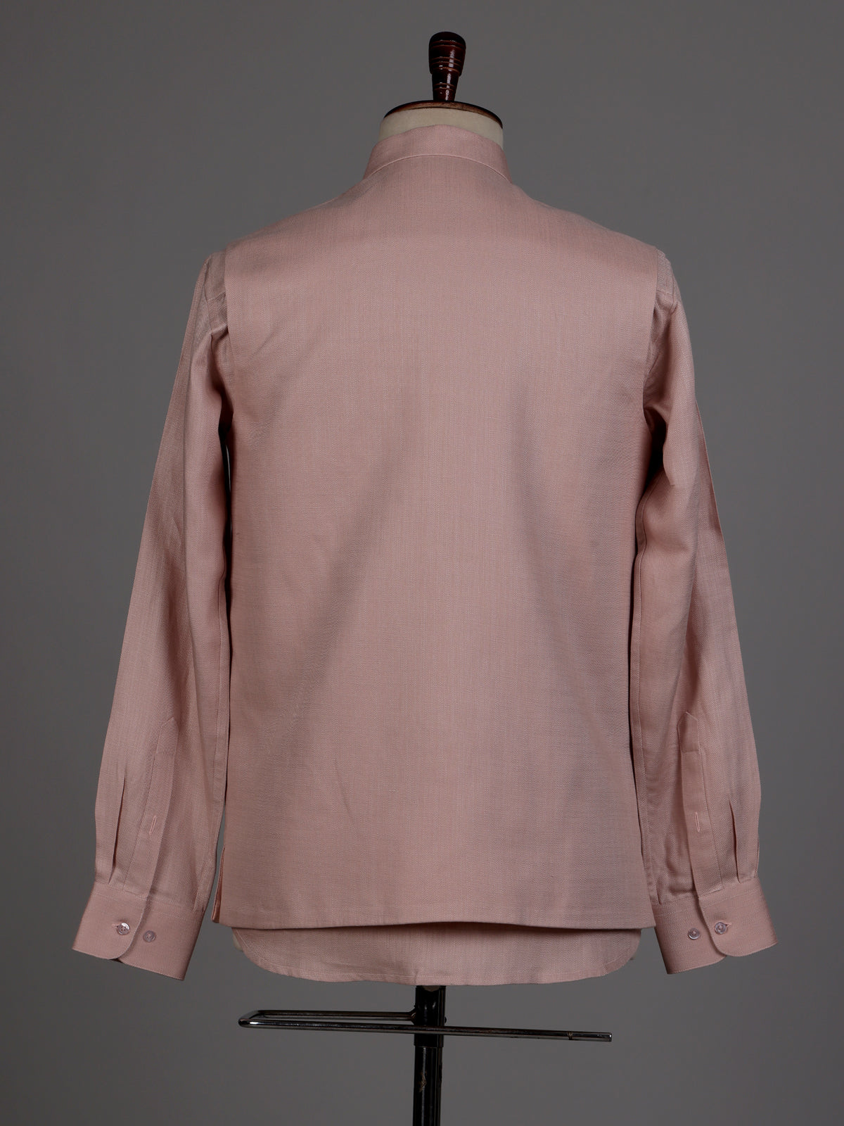 Dusty rose pink waistcoat set with zardozi medallion crest