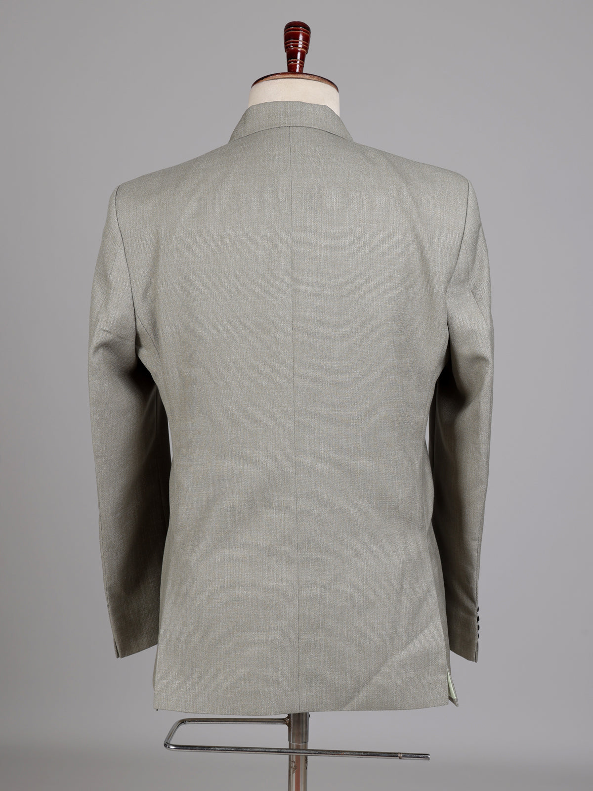 Grey micro textured double breasted formal blazer