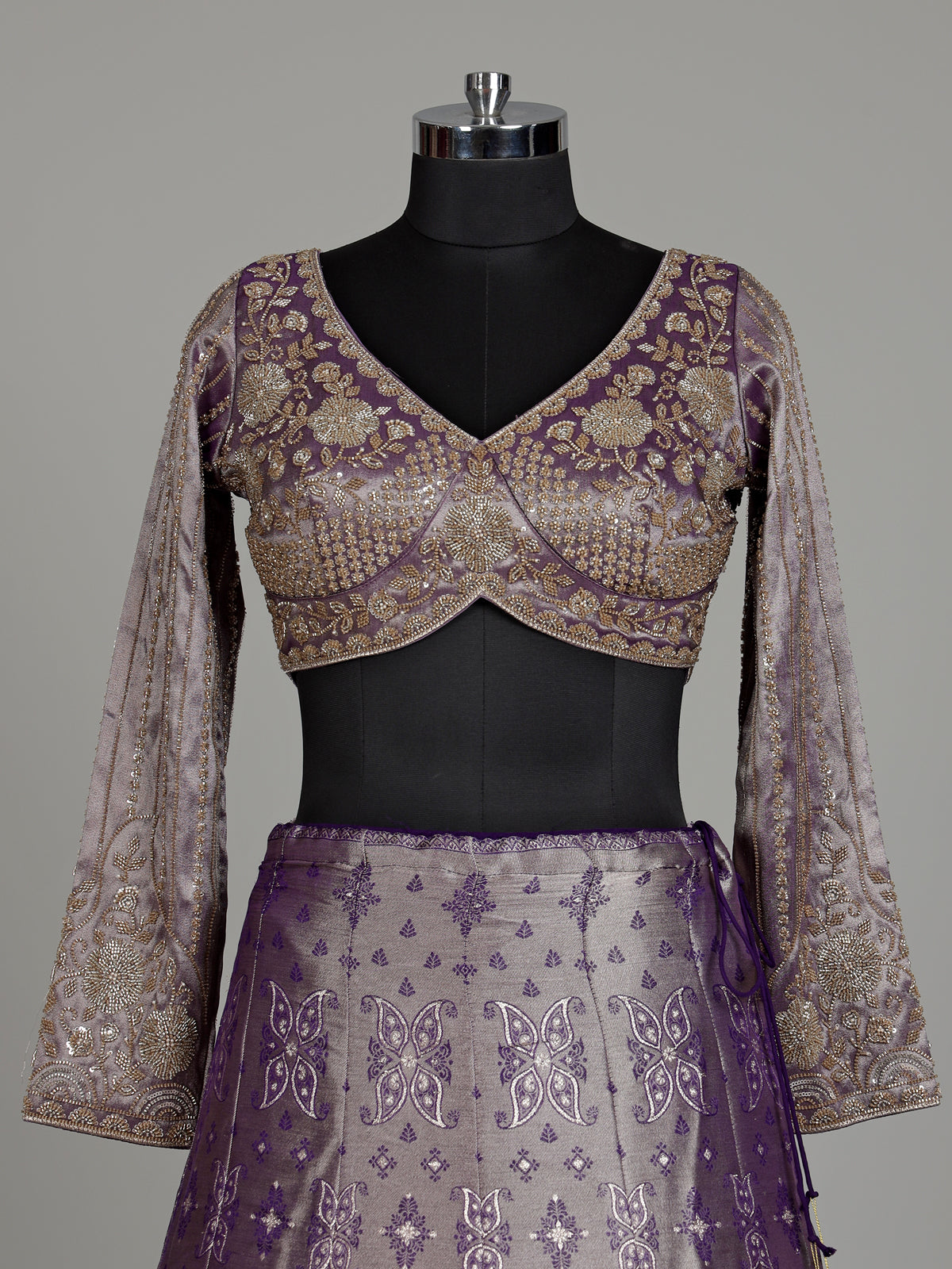 Lavender purple banarasi silk designer lehenga with elegant dupatta