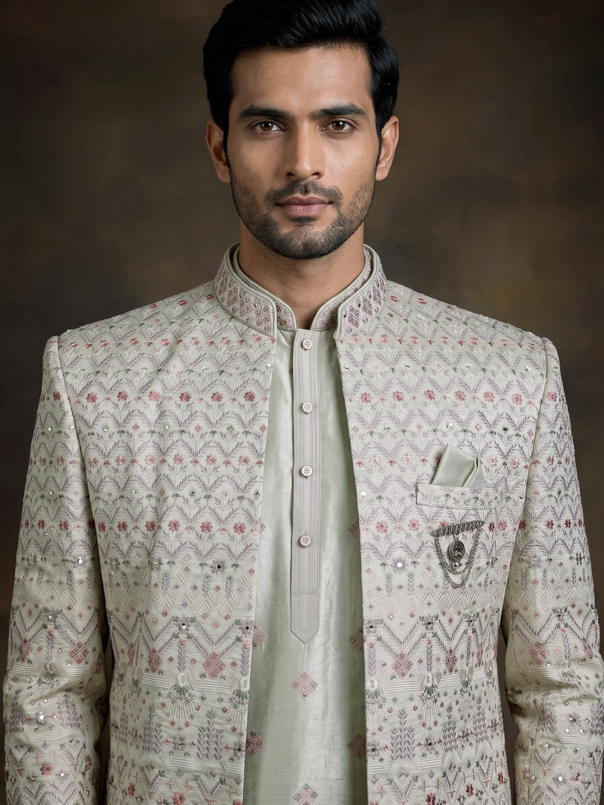 Pista green regal mens indo western