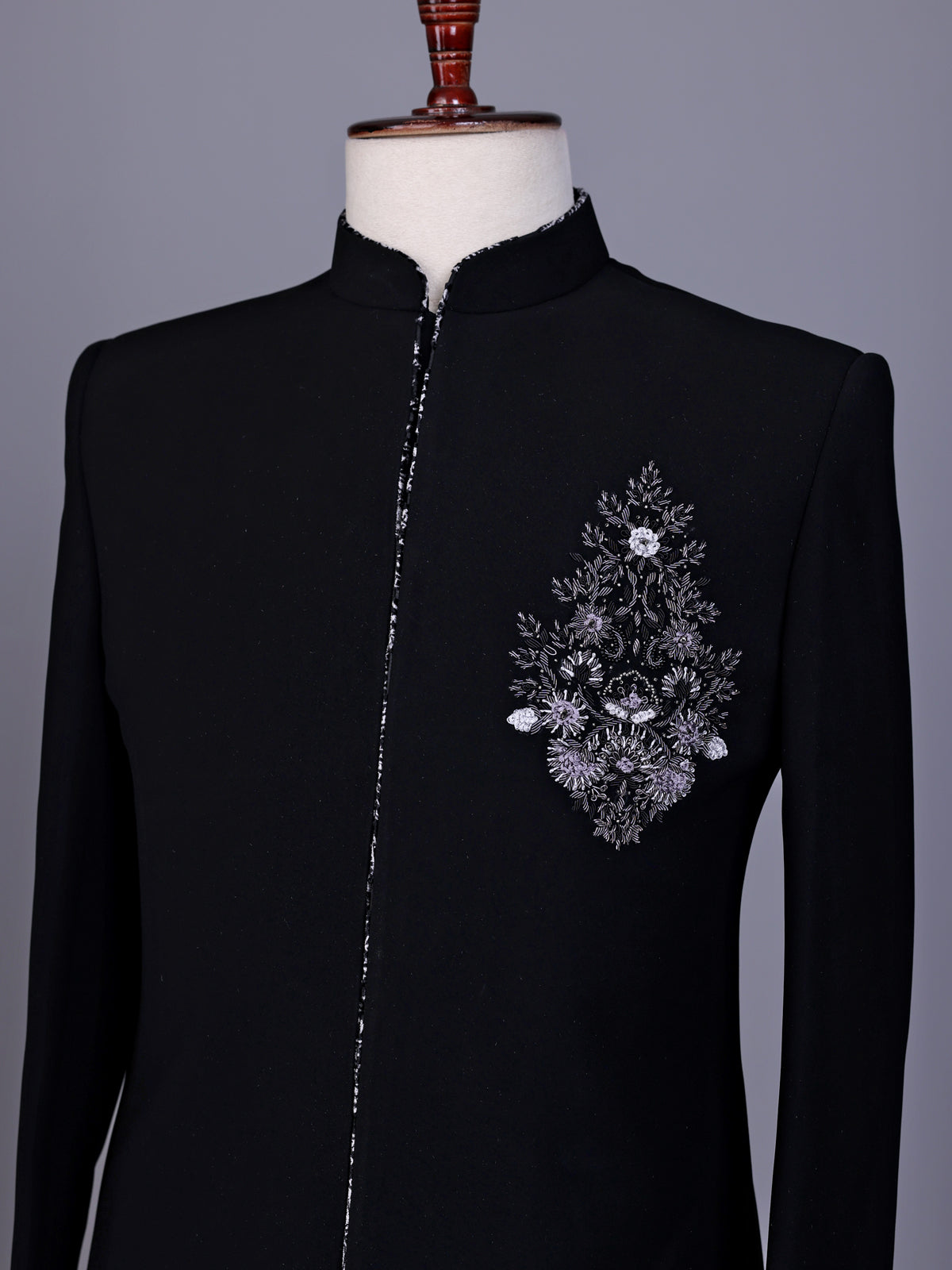 Black zardosi luxury mens indo western