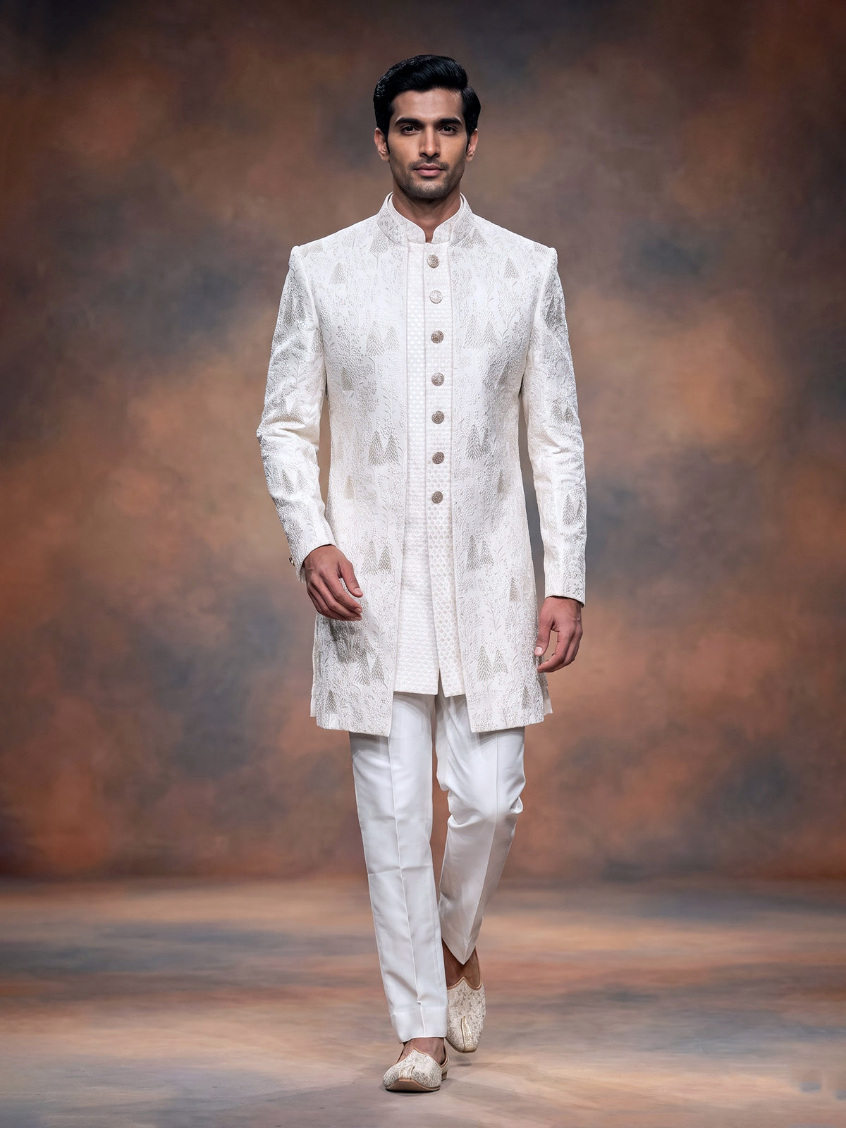 White cypress heritage mens indo western