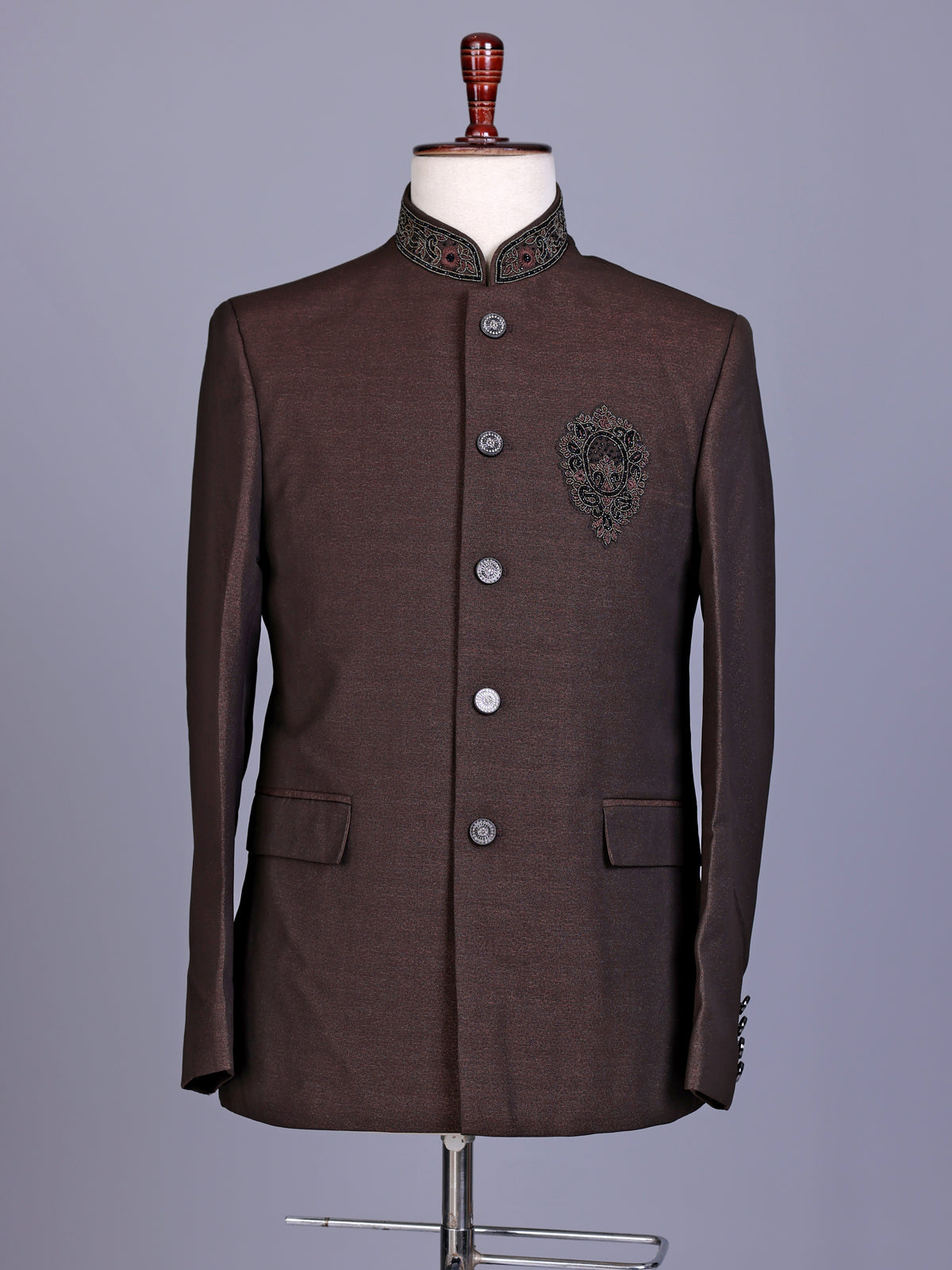 Brown aristocratic mens jodhpuri suit