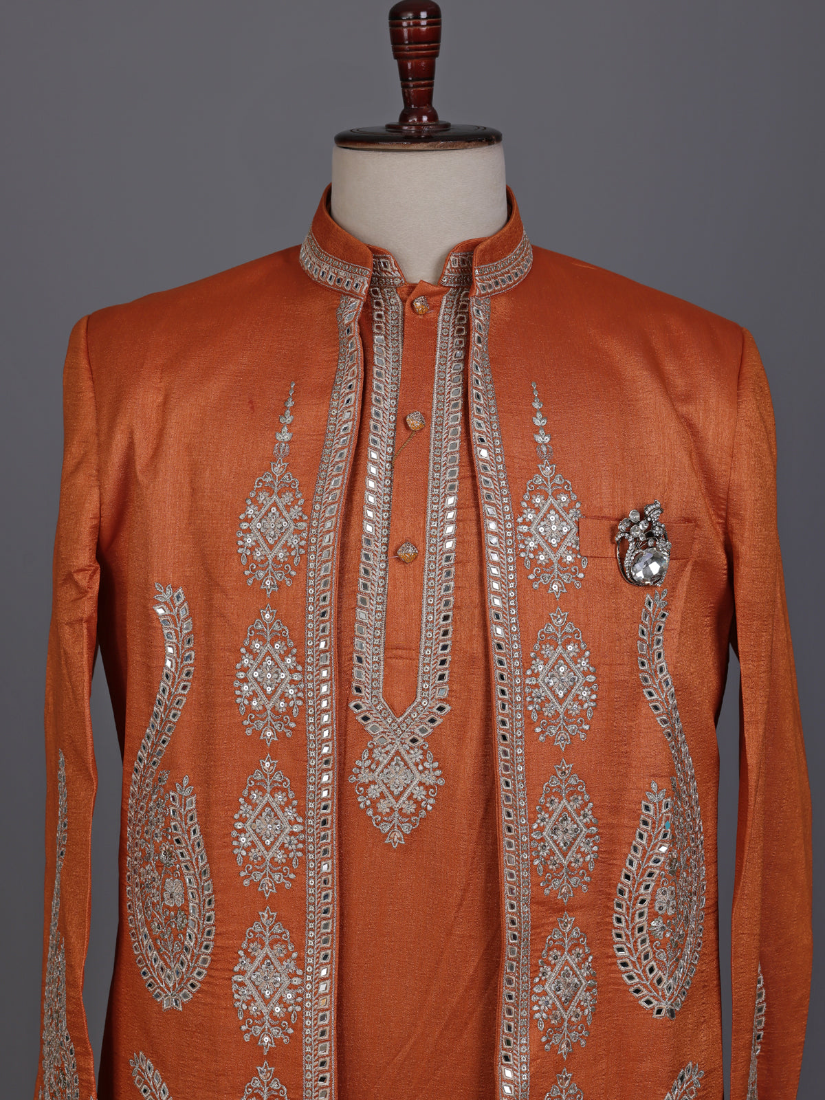 Mustard orange regal mens waistcoat set