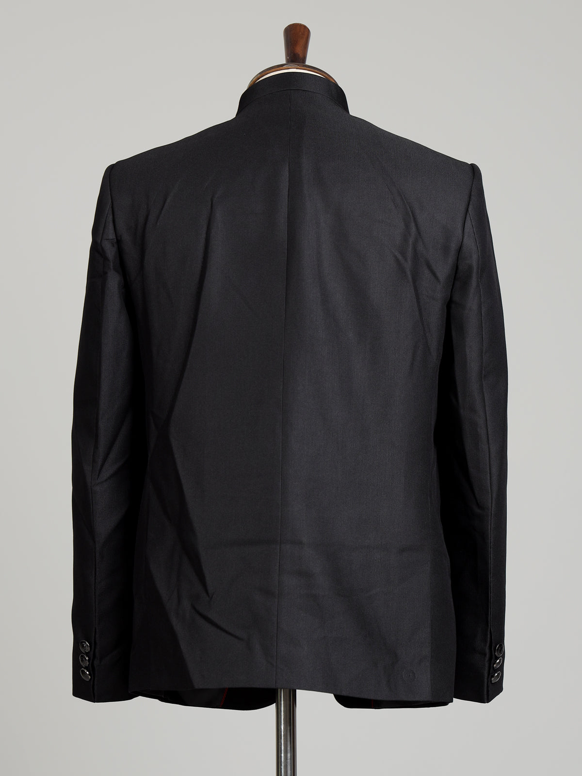 Black mens floral crest embroidered poly-viscose jodhpuri suit