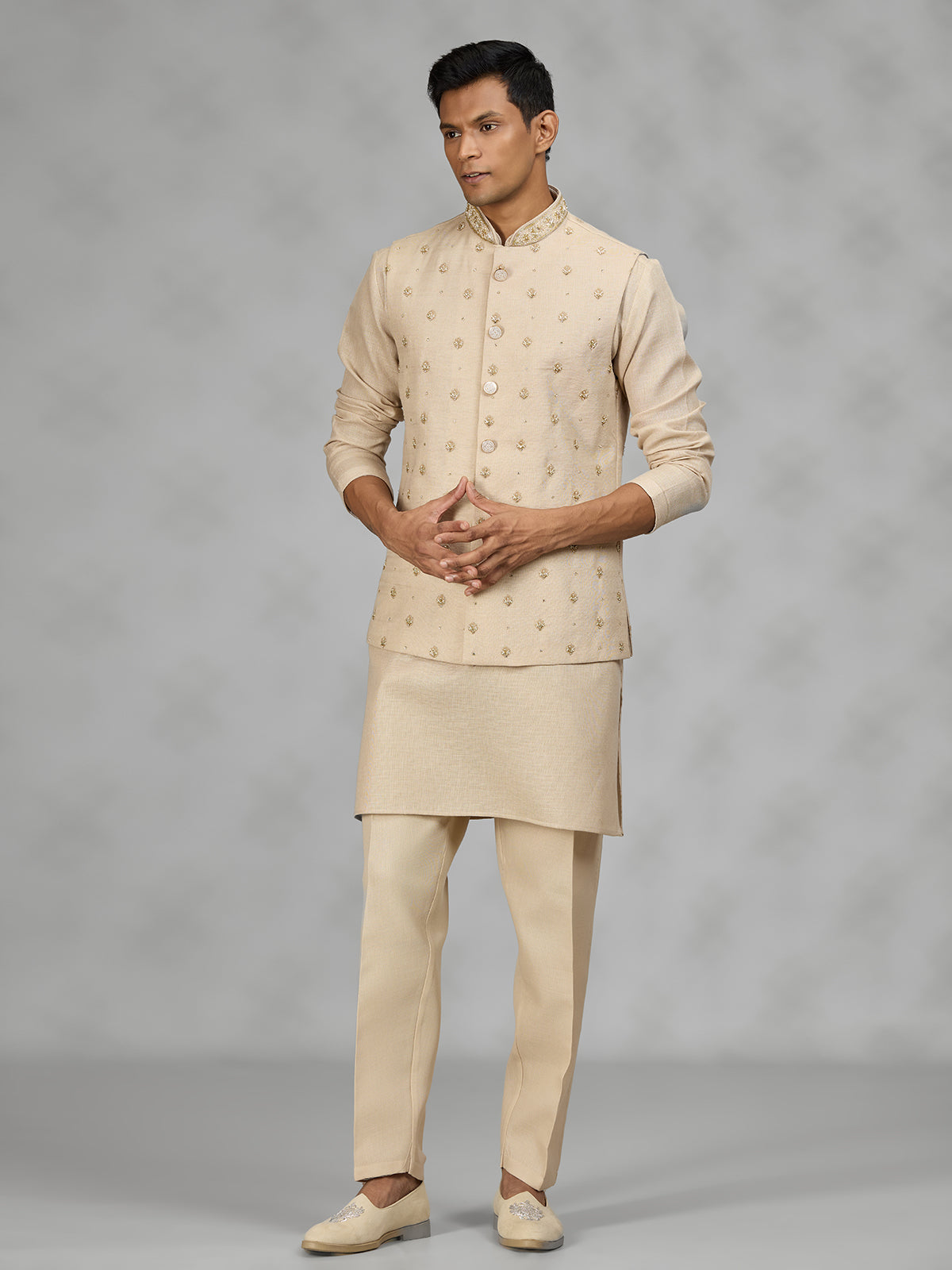 Light gold regal mens waistcoat set