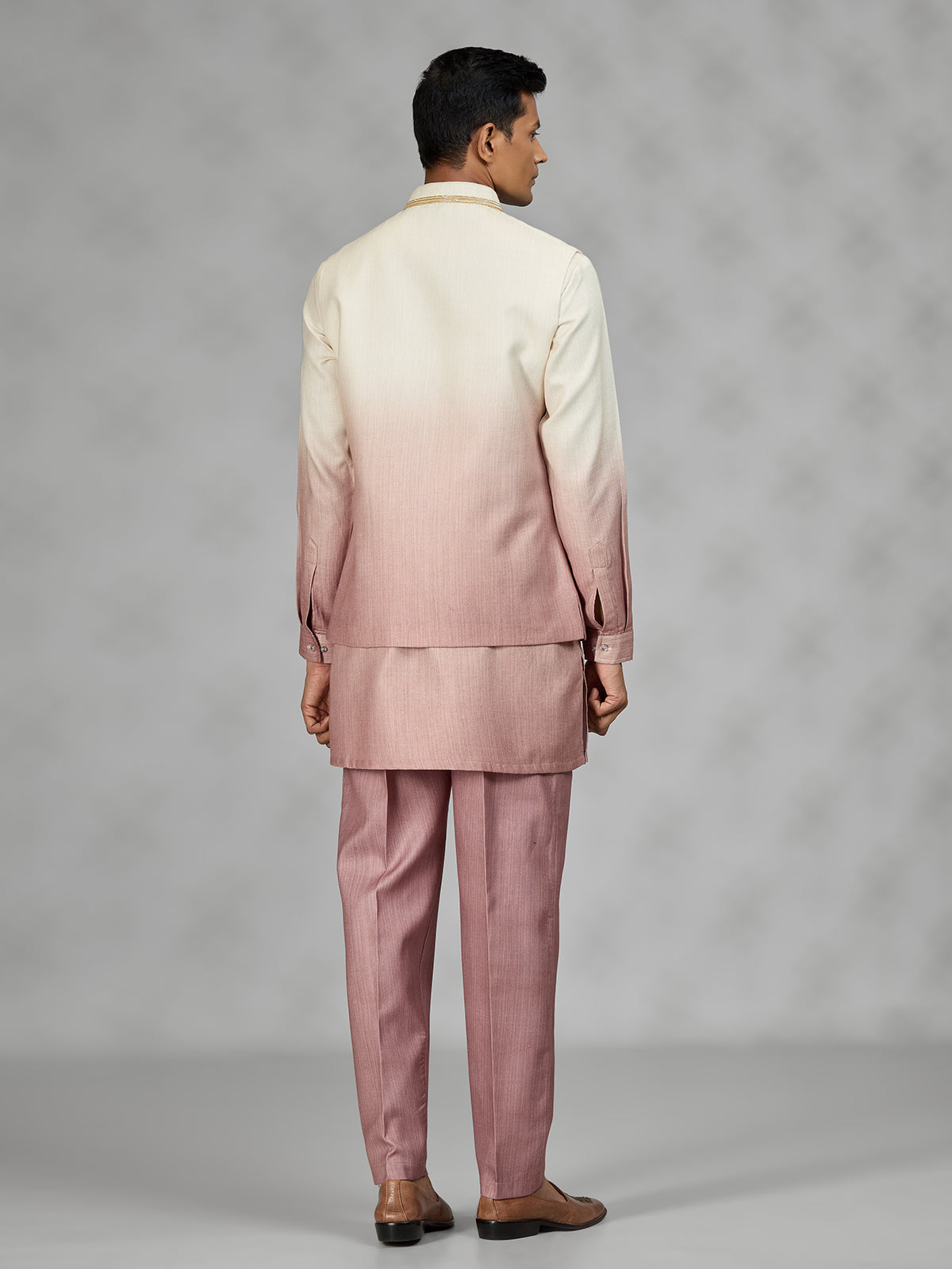 Dusty blush floral mens waistcoat set