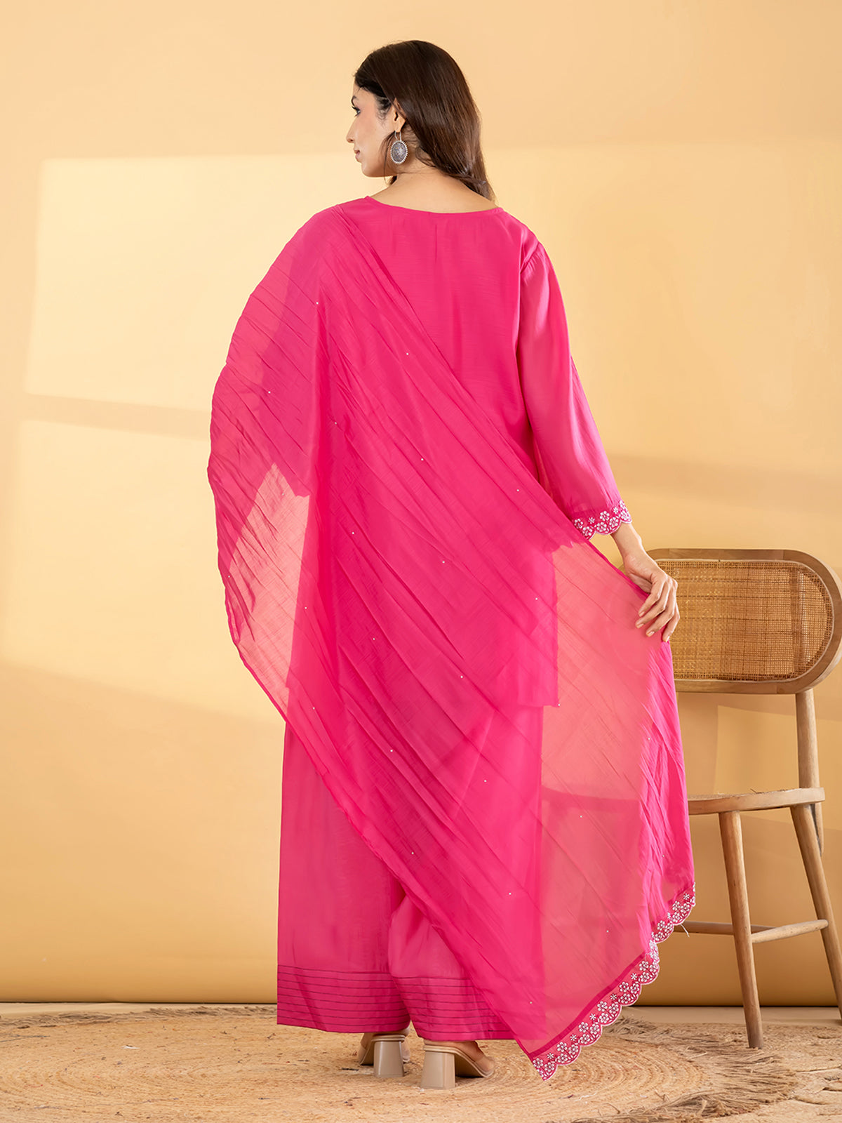 Pink paisley salwar women kurti set