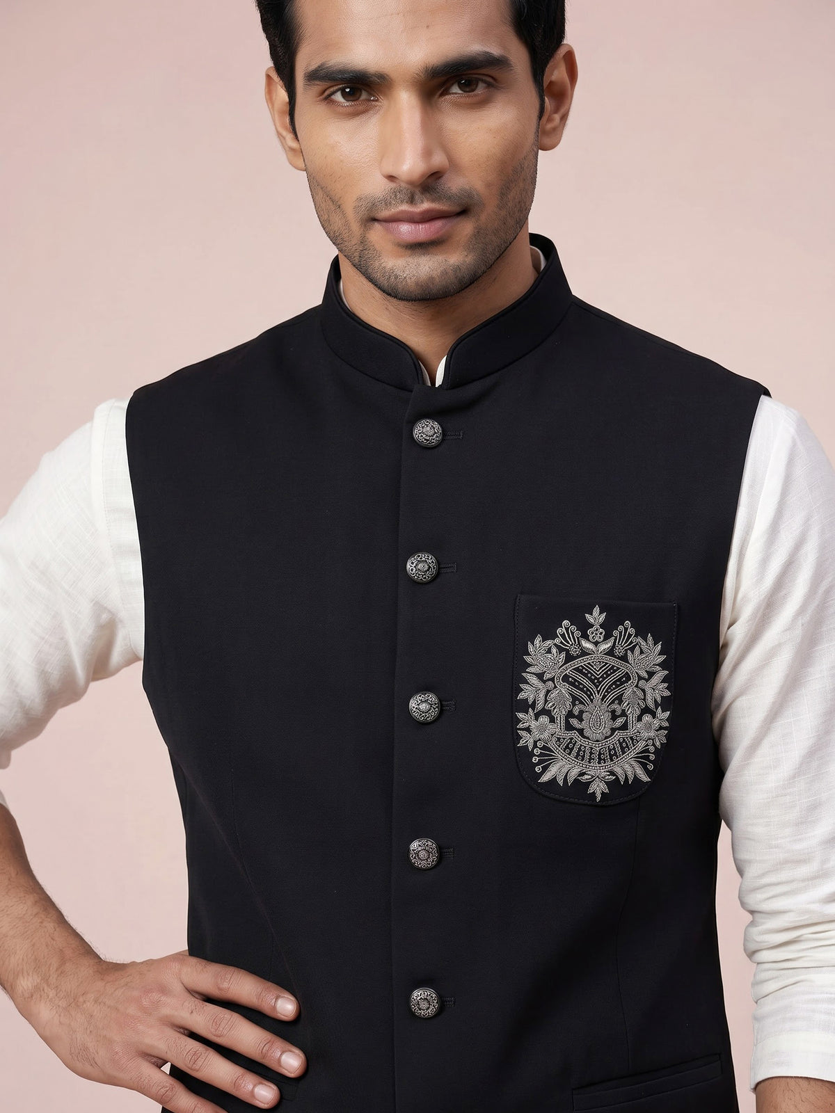 Black royal mens waistcoat