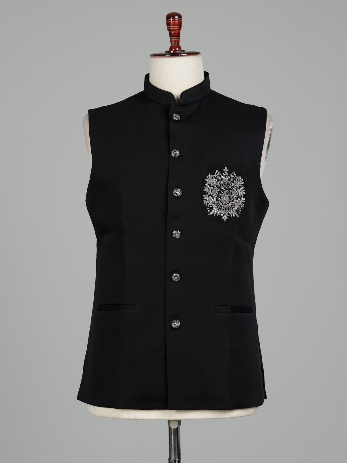 Black royal mens waistcoat