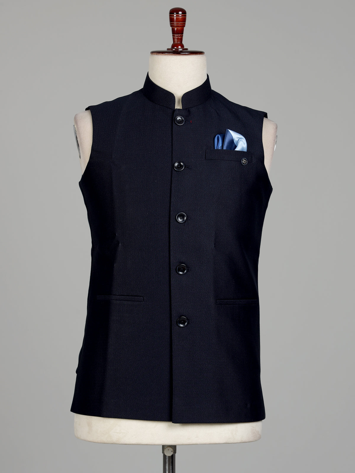 Navy blue modern mens waistcoat
