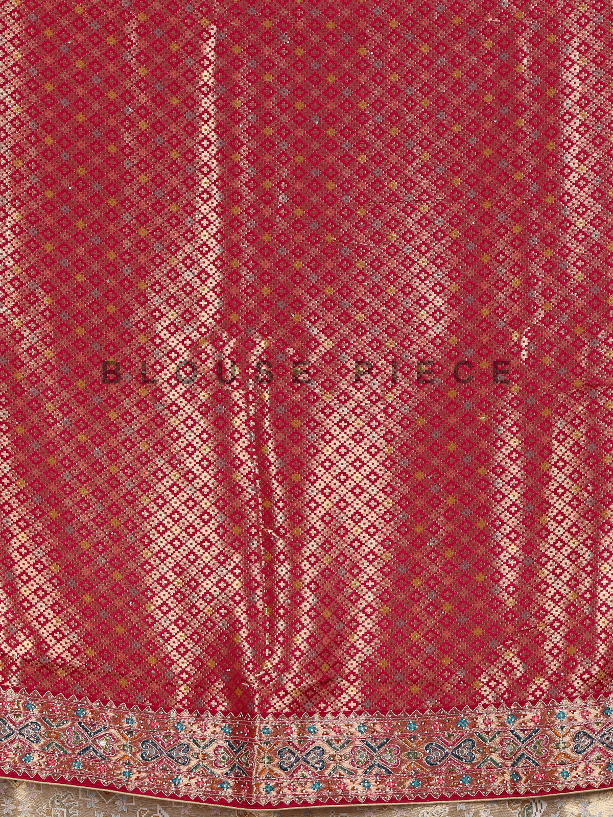 Beige modal silk Patola motif magenta zari border saree