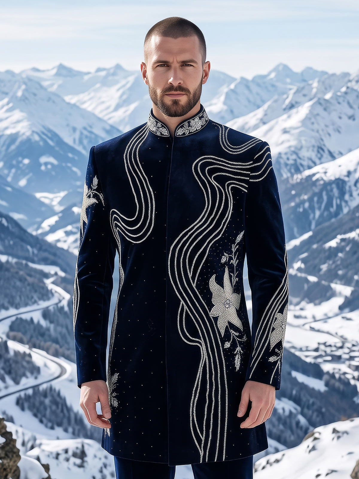 Royal navy stylish mens indo western
