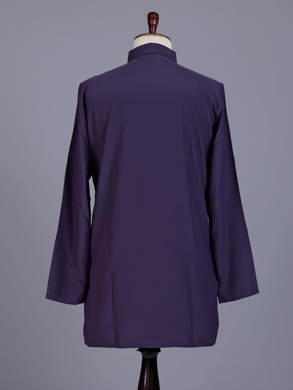 Dark purple Poly-Viscose mens kurta suit with pintuck detailing