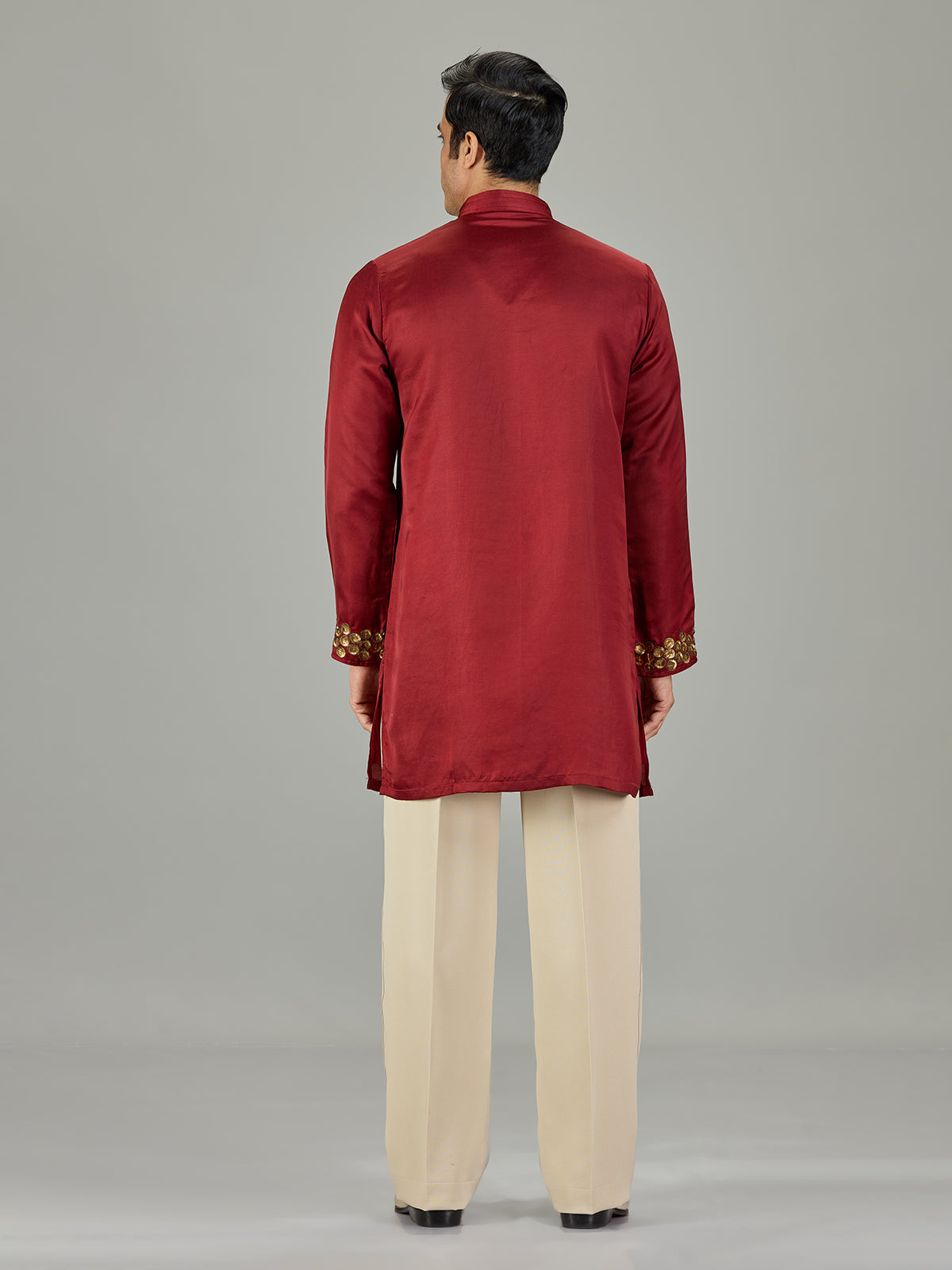 Maroon festive men kurta suit
