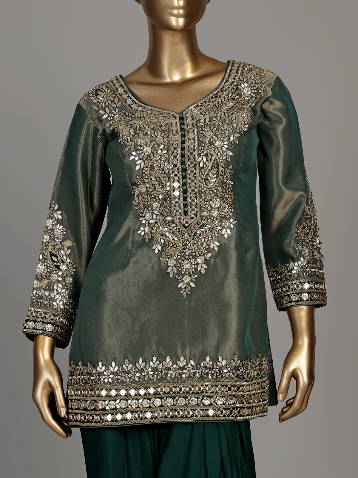 Bottle green punjabi luxury women salwar suit
