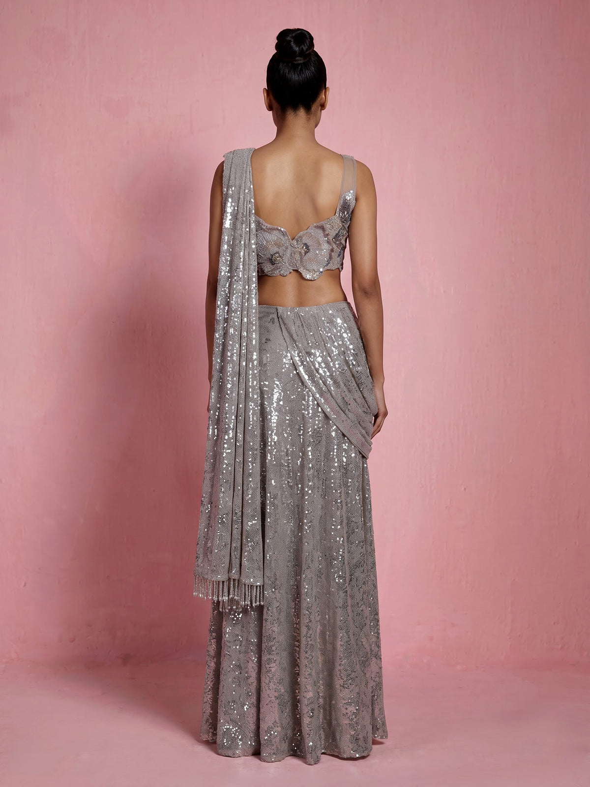 Grey stardust botanical premium women lehenga choli