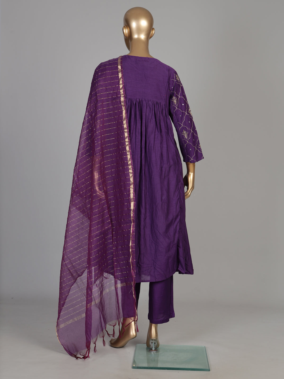 Purple diamond lattice women kurti set