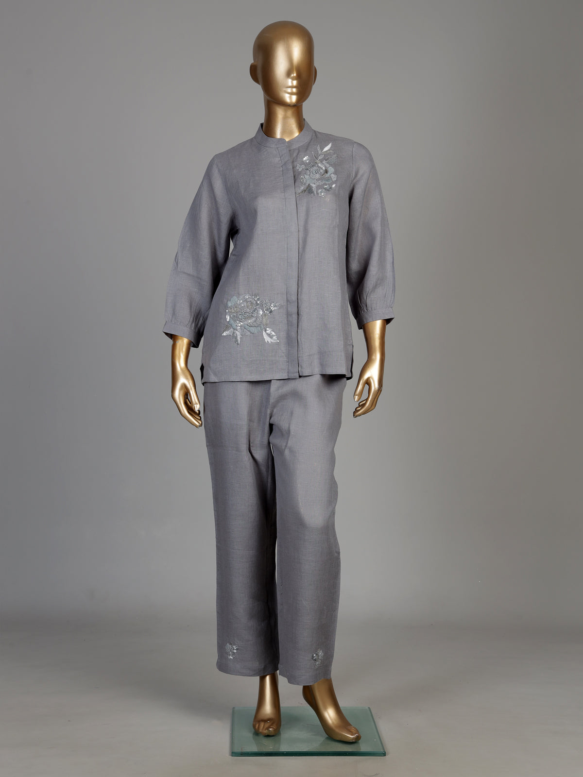Grey daisy bouquet women co-ord set