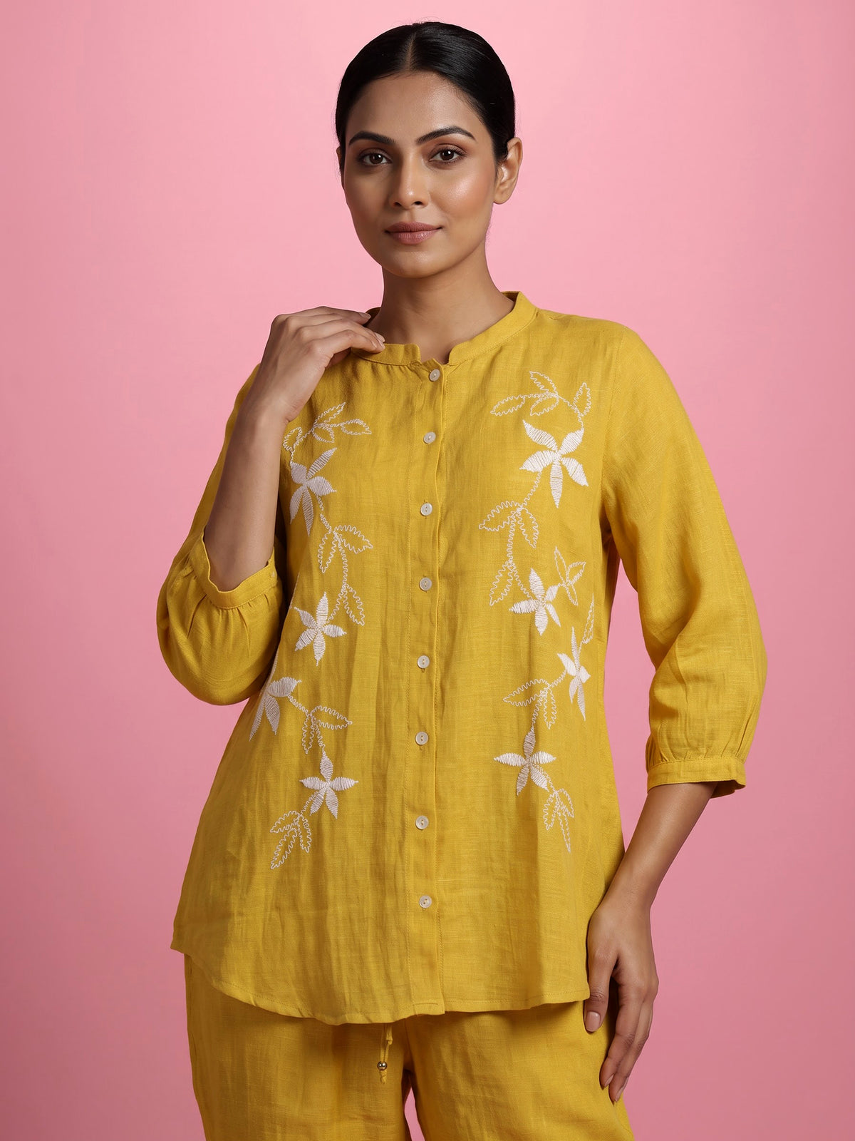 Yellow jasmine vine women co-ord set